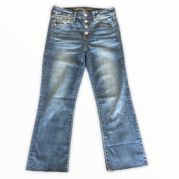 SOLD American Eagle High-Waisted Crop Flare Jean - Picture 2 of 7